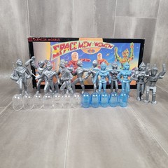 Vintage Glencoe Space Models Men Women Complete w/Original Box Plastic
