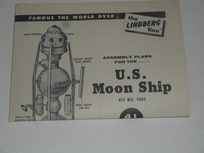 LINDBERG U.S. MOONSHIP Model 1003 Assembly Instructions & Parts List ONLY 1958 gallery