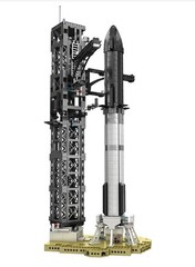 Starship Building Block Set, Detachable Space Rocket Building Block Assembly Kit