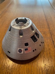 NASA Moon Mission Artemis II Orion Capsule 3D Printed Model 95mm” dia. 1/52 s
