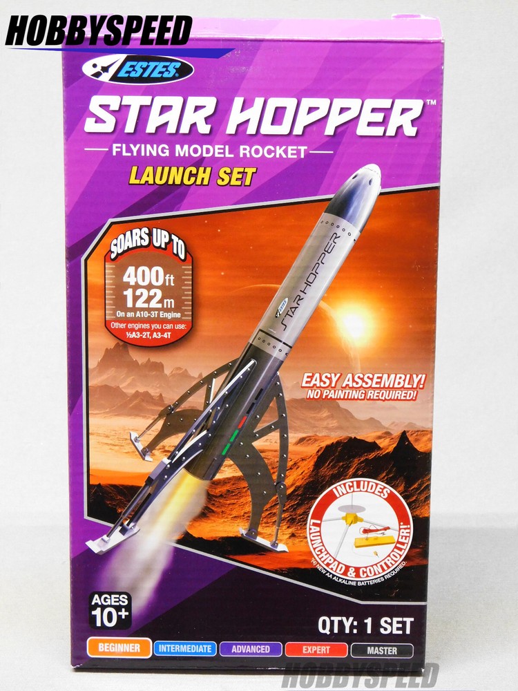 ESTES STAR HOPPER MODEL ROCKET & LAUNCH PAD SET control space base EST2427 NEW