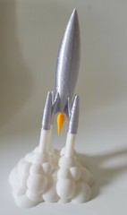 3D Printed Rocket Model, Scifi Space Rocket, Aerospace & Science Decor 7.6″