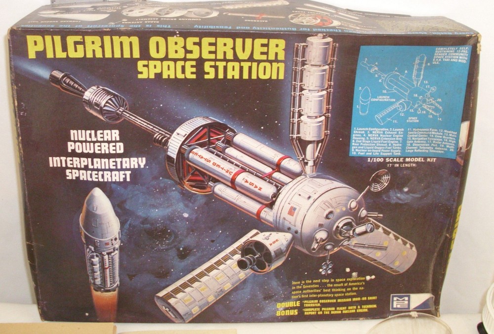 MPC PILGRIM OBSERVER SPACE STATION SHIP MODEL KIT 9001 BOXED
