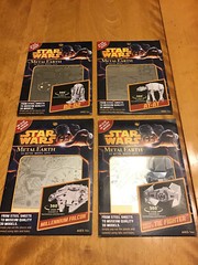 STAR WARS METAL EARTH 3-D METAL MODEL KIT LOT – FALCON, R2D2, AT-AT, TIE FIGHTER