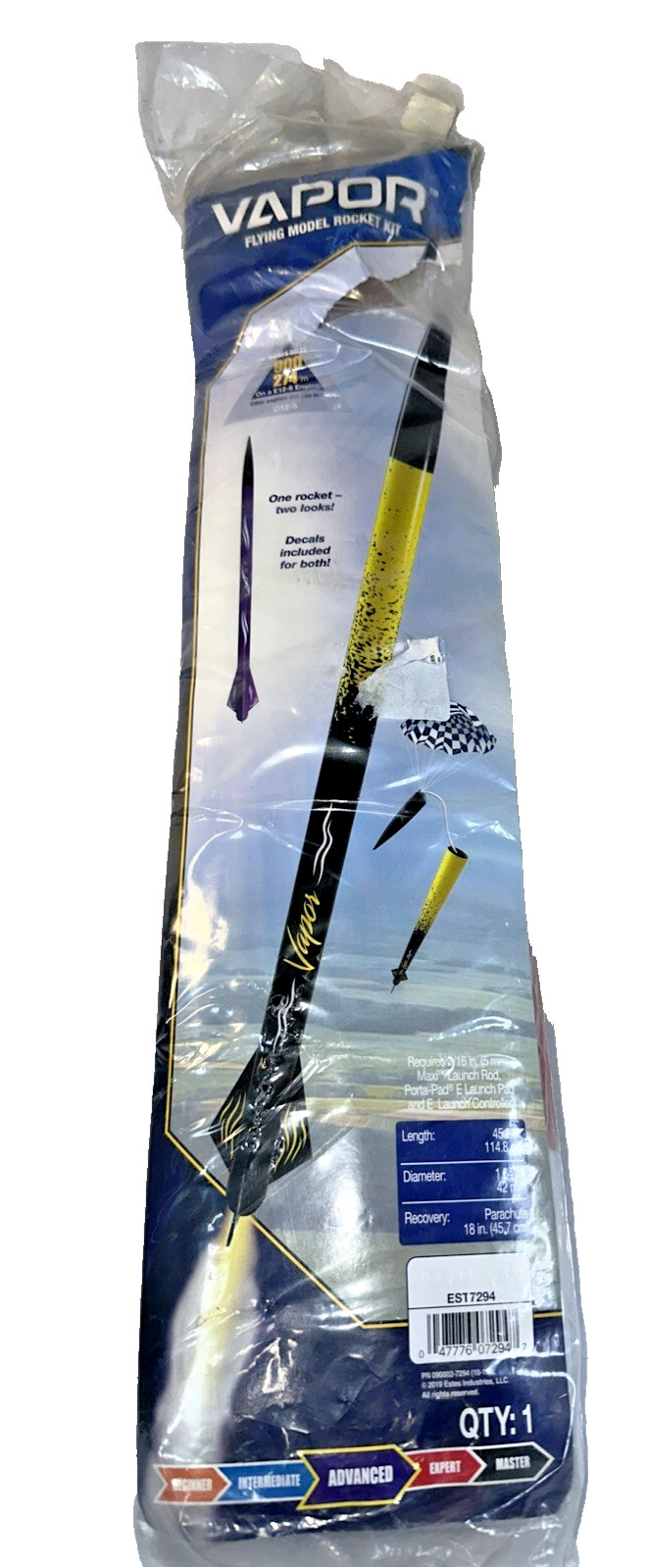 Estes Vapor Flying Model Rocket Kit EST7294 Advanced NIB gallery