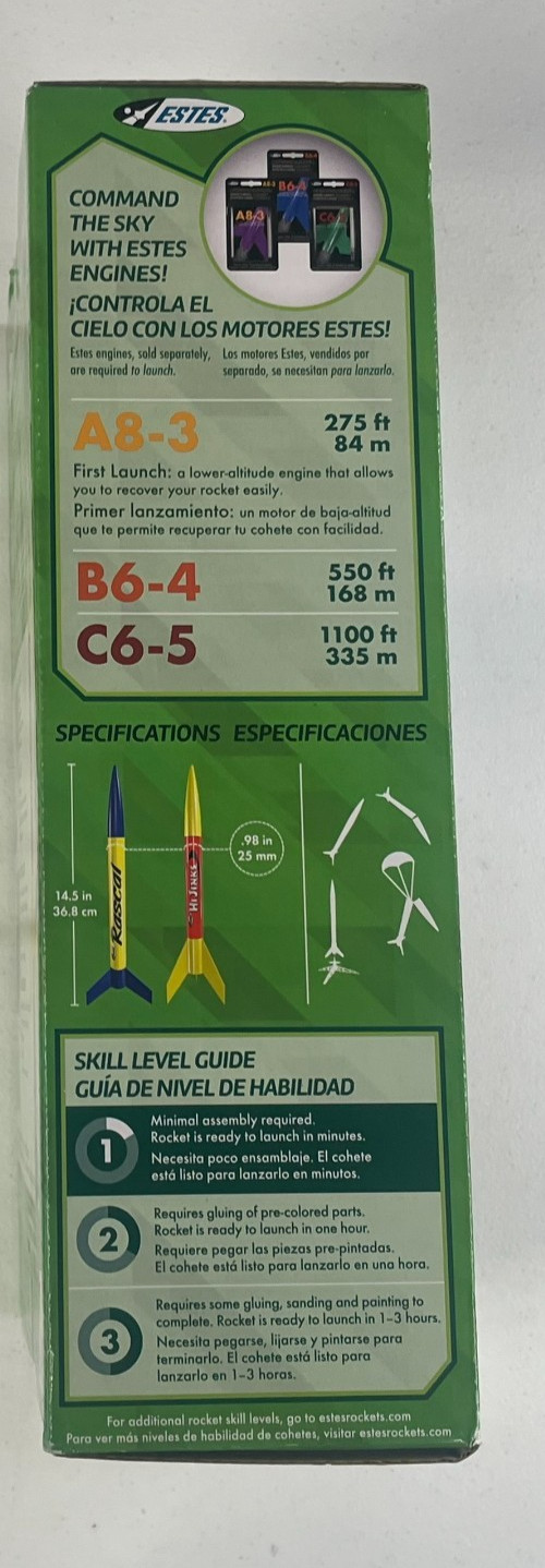 Estes Rascal + Hi Jinks Flying Model Rocket Launch Set 1499 Age 10+ New Sealed gallery