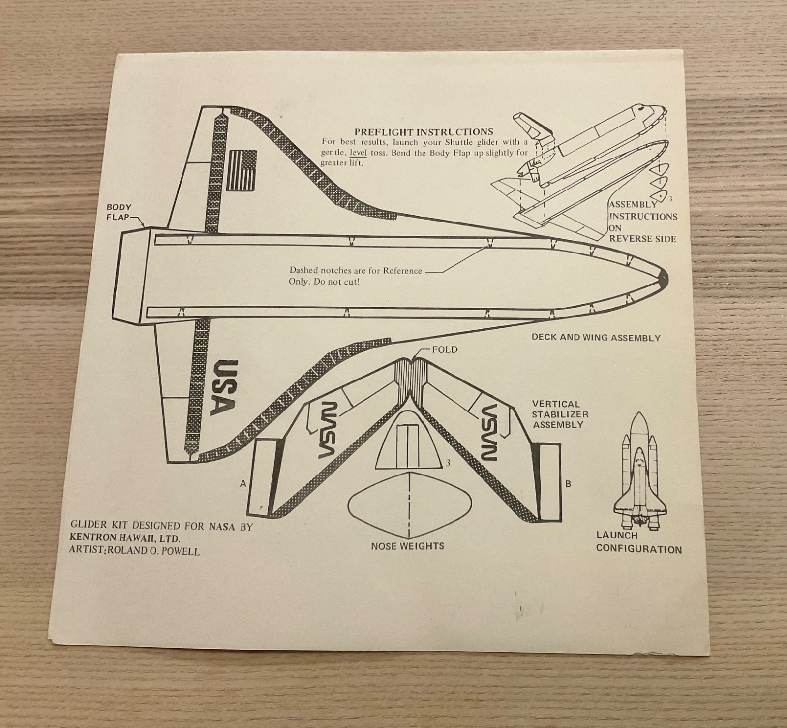 Vintage 1970s / 1980s NASA U.S. Space Shuttle Glider Kit 1:200 Scale Paper Model gallery