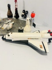 Vintage NASA Space Model Lot Shuttle Astronaut Moon Base Parts Diorama