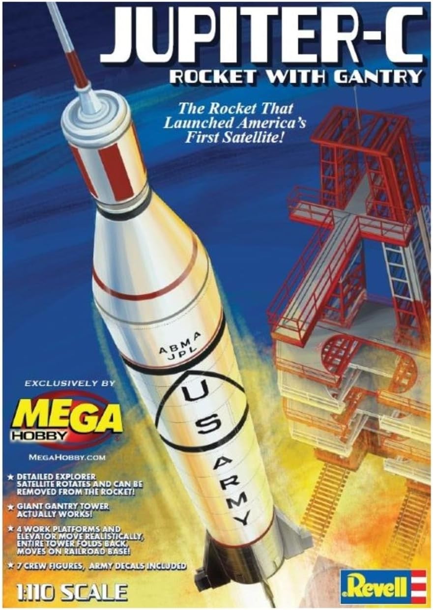 Revell 1:110 Jupiter-C Rocket w/Gantry Tower & Crew Model Kit RMX3706-NEW gallery