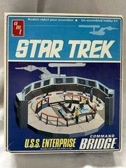 AMT Star Trek USS Enterprise Spaceship Model S951 1975 Opened *stickers Yellow