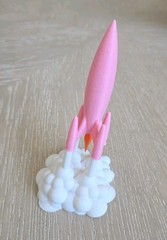 3D Printed Rocket Model, Scifi Space Rocket, Aerospace & Science Decor 7.6″