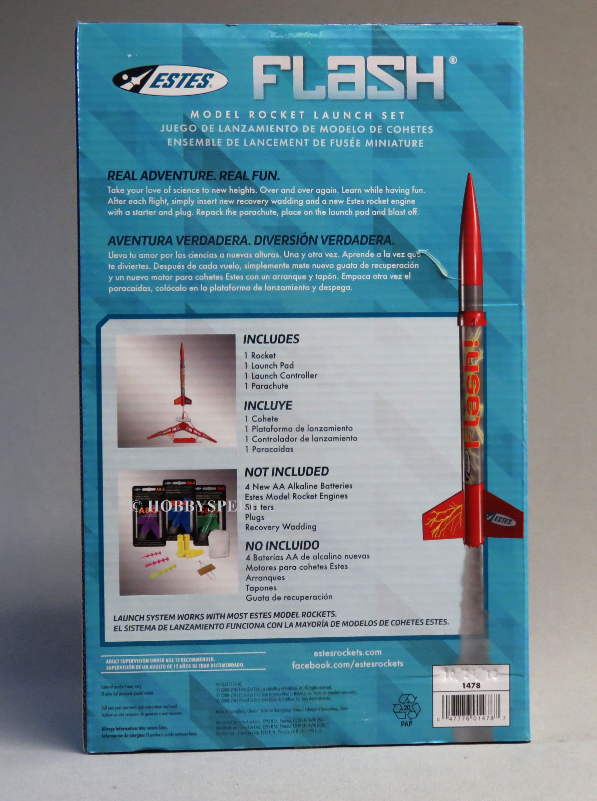 ESTES FLASH MODEL ROCKET LAUNCH SET red body pad control space base EST1478 NEW gallery