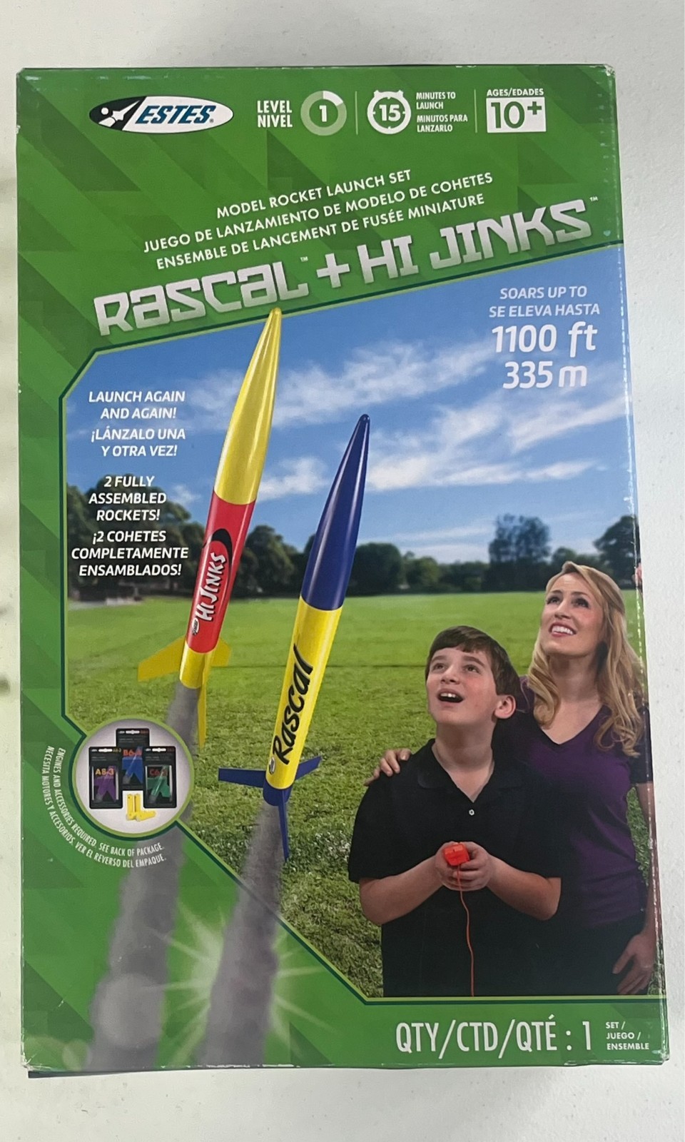 Estes Rascal + Hi Jinks Flying Model Rocket Launch Set 1499 Age 10+ New Sealed gallery