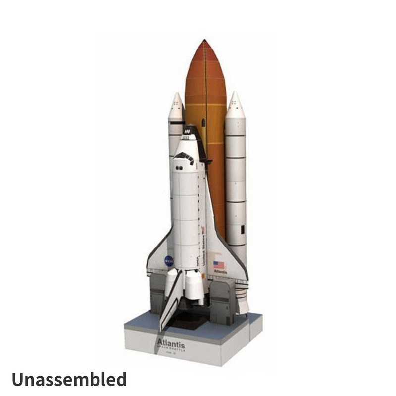 Unassembled 1/150 Space Shuttle Atlantis Paper Model Handmade Space Rocket Craft gallery