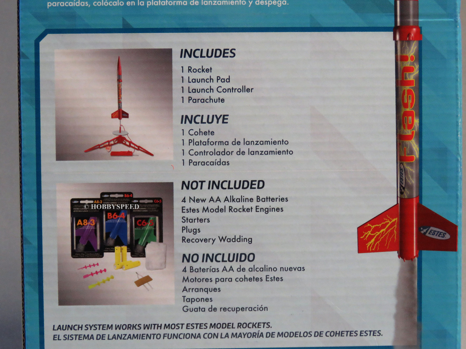ESTES FLASH MODEL ROCKET LAUNCH SET red body pad control space base EST1478 NEW gallery