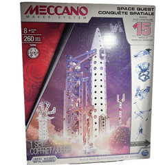 Meccano Space Quest Rocket Kit 260 PC STEM 15205 Spin Master Build and Play