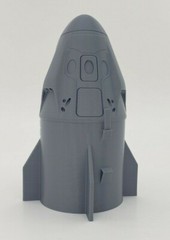 3D Printed 1/48 SpaceX Dragon Capsule Display Figure 6.7″ Silver PLA Plastic