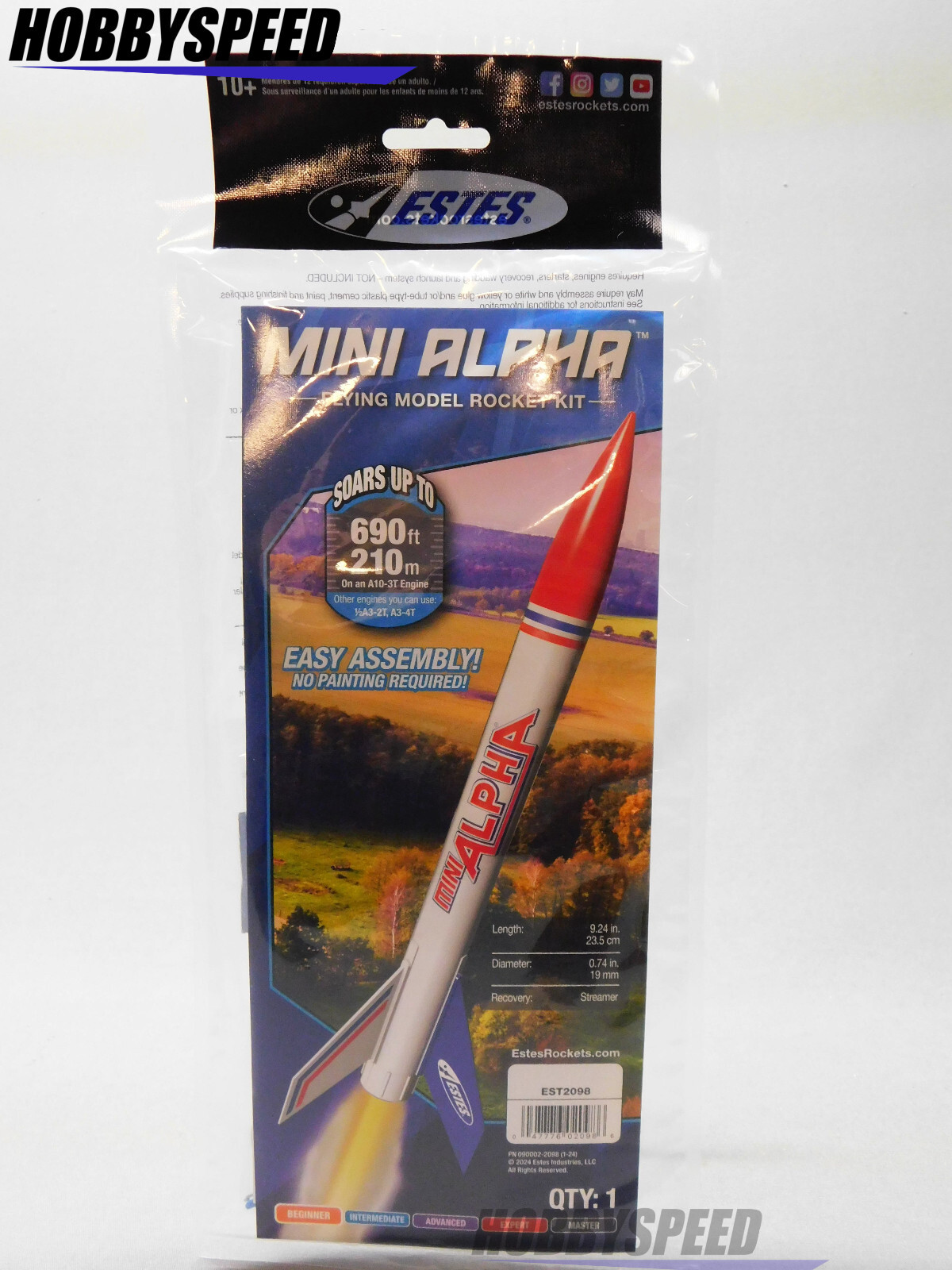 ESTES MINI ALPHA ROCKET KIT BEGINNER Model Rocketry project nasa space EST2098 gallery