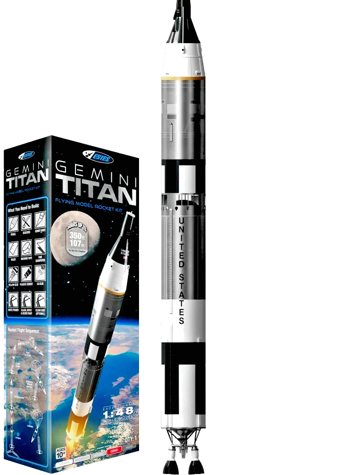 ESTES GEMINI TITAN MODEL ROCKET KIT SKILL: EXPERT ITEM #EST2210~NEW in BOX gallery