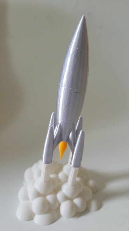 3D Printed Rocket Model, Scifi Space Rocket, Aerospace & Science Decor 7.6" gallery